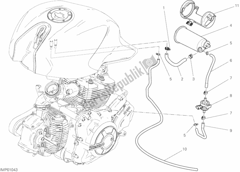 Wszystkie części do Kanister Na Gor? Ce Powietrze Ducati Monster 797 Plus Thailand 2019